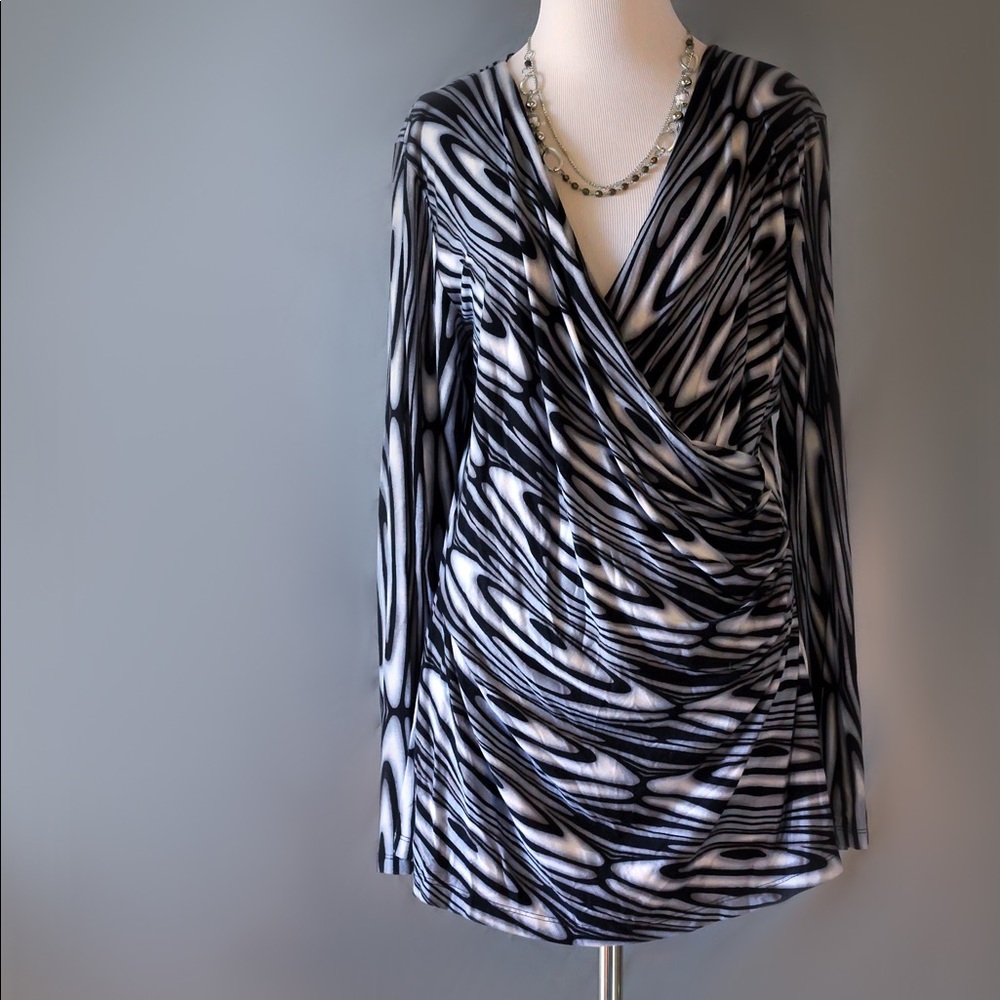 Black and White Blouse
